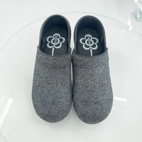 Sanita Pro Womens Clog Size 36 5 Textured Black Leather Work Nursing Shoe - Picture 4 of 14